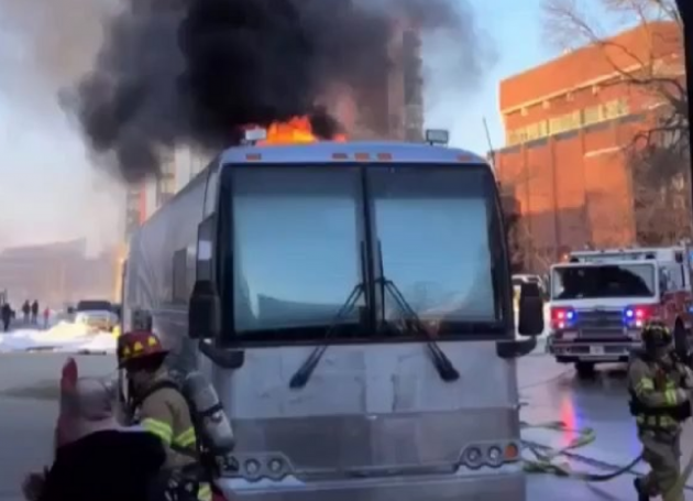 Portugal. The Man Tour Bus Catches Fire