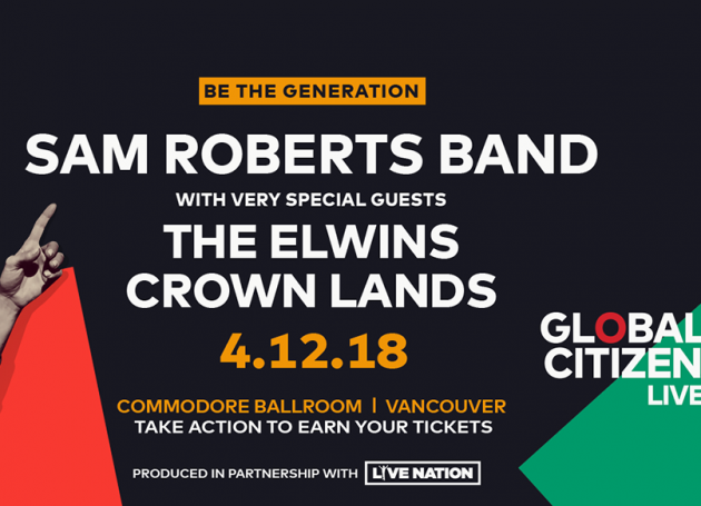 Sam Roberts Band To Headline Global Citizen Live Vancouver