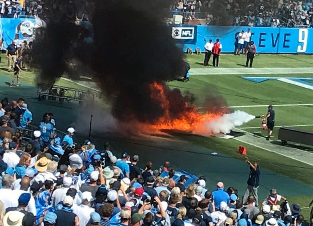 Fire Erupts on Field Ahead of Titans-Colts Game
