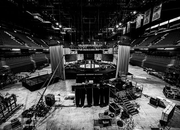 The roped arena awaits