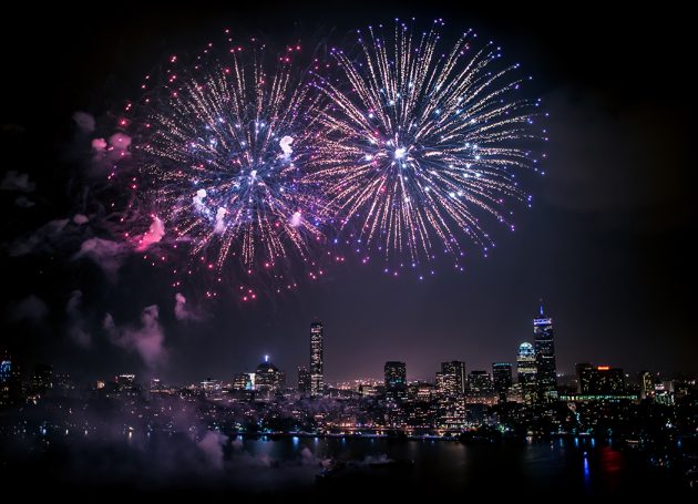 Fireworks over Boston