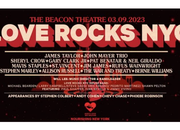 2023 Love Rocks NYC Benefit Show Will Welcome Stephen Colbert, John Mayer, Sheryl Crow, James Taylor and More