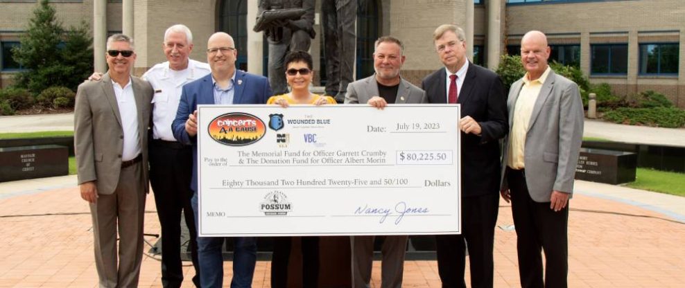 Nancy Jones Presents Fundraising Check To Huntsville Police Department