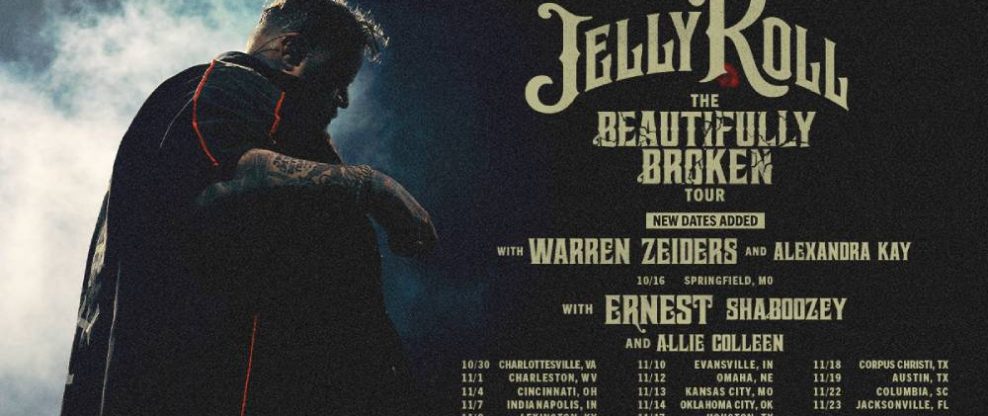 Jelly Roll Extends His Beautifully Broken Headlining Tour With Warren Zeiders, Shaboozey & More