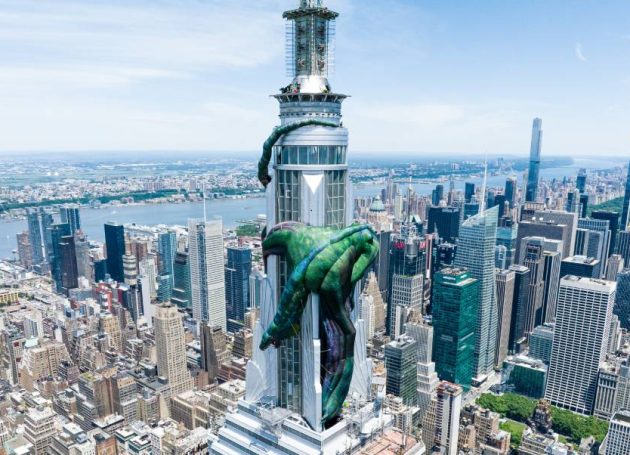 House Of The Dragon Comes To NYC As 270-foot Vhagar Coils Around The Empire State Building's Mast