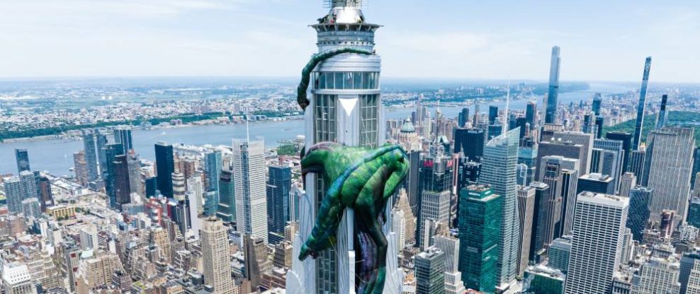 House Of The Dragon Comes To NYC As 270-foot Vhagar Coils Around The Empire State Building's Mast